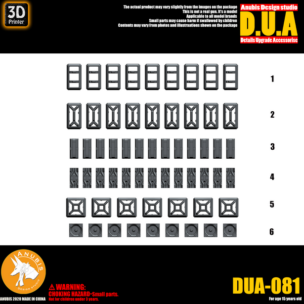 Anubis DUA081 3D Print Addon Detail Parts For MG HG RG Gundam