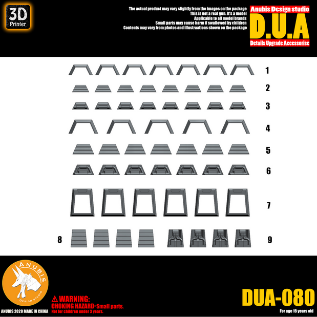 Anubis DUA080 3D Print Addon Detail Parts For MG HG RG Gundam