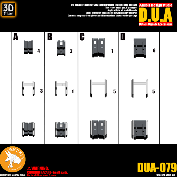 Anubis DUA079 3D Print Addon Detail Parts For MG HG RG Gundam