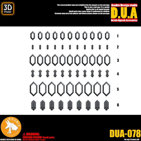 Anubis DUA078 3D Print Addon Detail Parts For MG HG RG Gundam