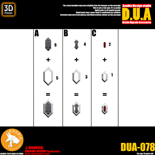 Anubis DUA078 3D Print Addon Detail Parts For MG HG RG Gundam