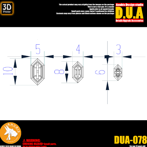 Anubis DUA078 3D Print Addon Detail Parts For MG HG RG Gundam