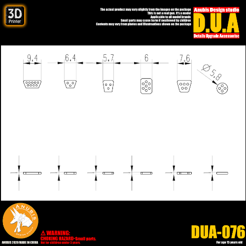 Anubis DUA076 3D Print Addon Detail Parts For MG HG RG Gundam