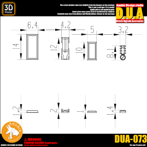 Anubis DUA073 3D Print Addon Detail Parts For MG HG RG Gundam