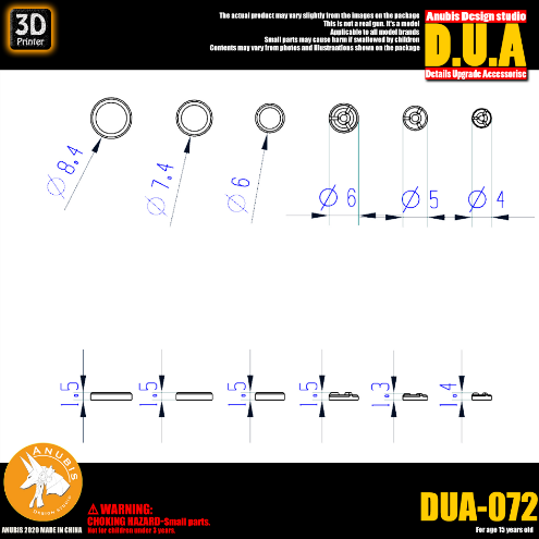 Anubis DUA072 3D Print Addon Detail Parts For MG HG RG Gundam