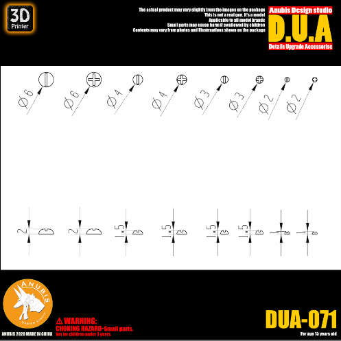 Anubis DUA071 3D Print Addon Detail Parts For MG HG RG Gundam