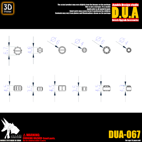 Anubis DUA067 3D Print Addon Detail Parts For MG HG RG Gundam