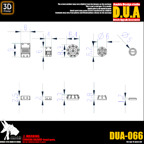 Anubis DUA066 3D Print Addon Detail Parts For MG HG RG Gundam