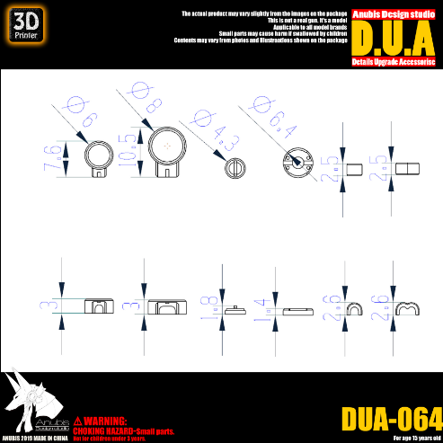 Anubis DUA064 3D Print Addon Detail Parts For MG HG RG Gundam