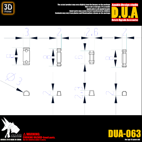 Anubis DUA063 3D Print Addon Detail Parts For MG HG RG Gundam