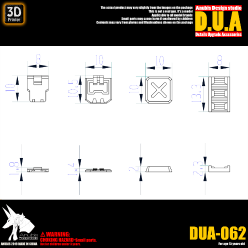 Anubis DUA062 3D Print Addon Detail Parts For MG HG RG Gundam