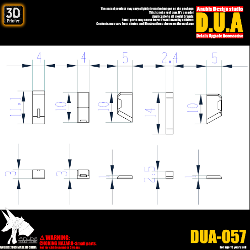 Anubis DUA057 3D Print Addon Detail Parts For MG HG RG Gundam