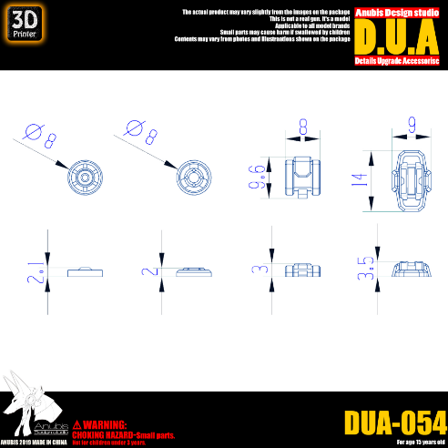 Anubis DUA054 3D Print Addon Detail Parts For MG HG RG Gundam