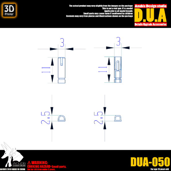 Anubis DUA050 3D Print Addon Detail Parts For MG HG RG Gundam