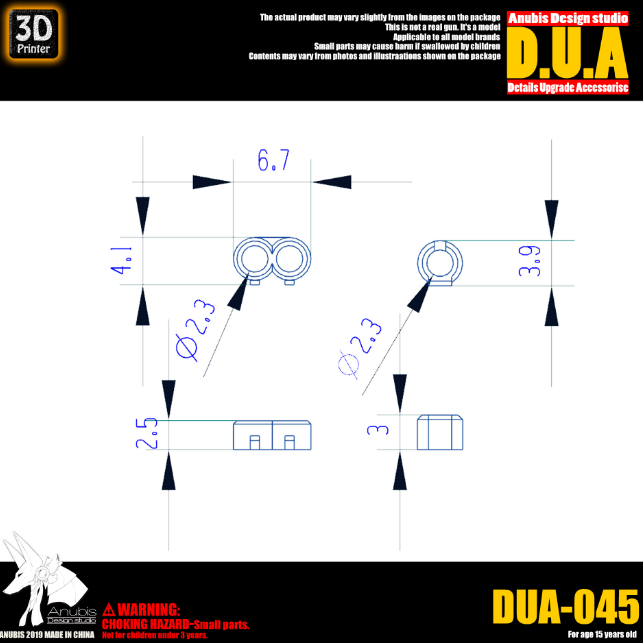 Anubis DUA045 3D Print Addon Detail Parts For MG HG RG Gundam