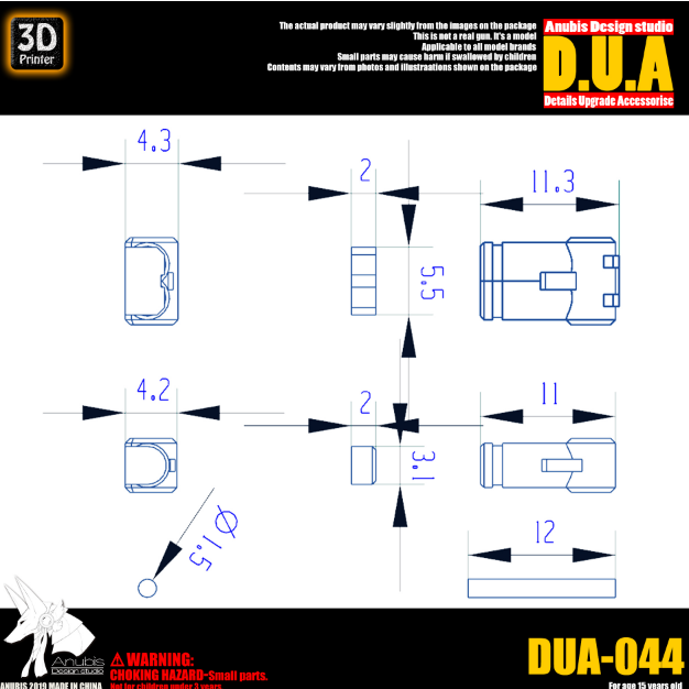 Anubis DUA044 3D Print Addon Detail Parts For MG HG RG Gundam