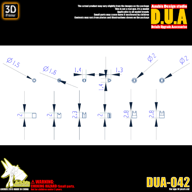 Anubis DUA042 3D Print Addon Detail Parts For MG HG RG Gundam