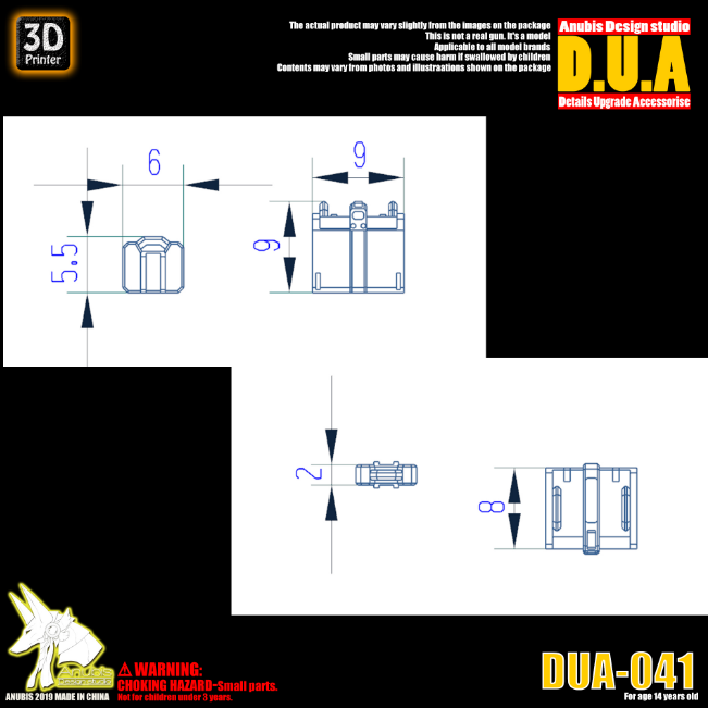 Anubis DUA041 3D Print Addon Detail Parts For MG HG RG Gundam