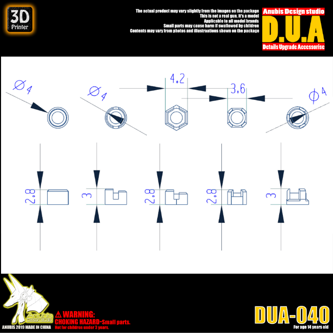 Anubis DUA040 3D Print Addon Detail Parts For MG HG RG Gundam