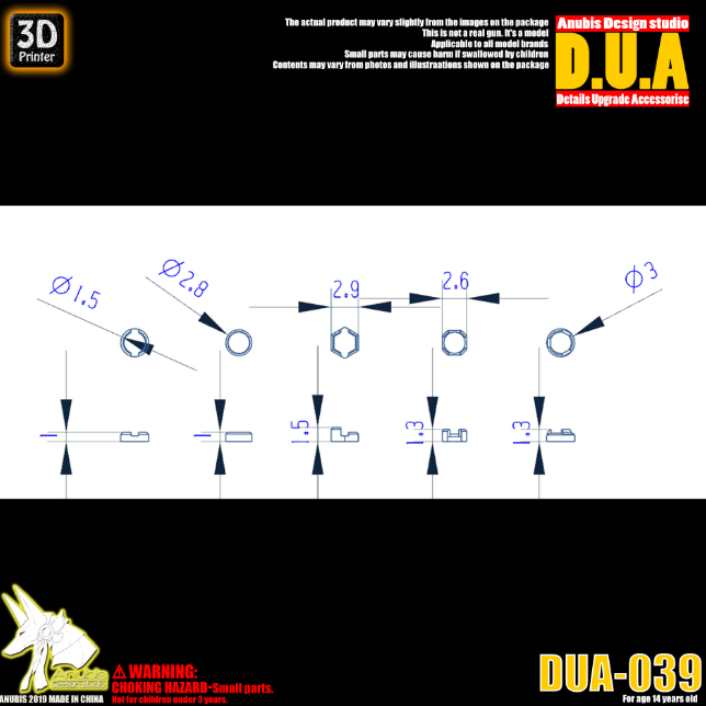 Anubis DUA039 3D Print Addon Detail Parts For MG HG RG Gundam