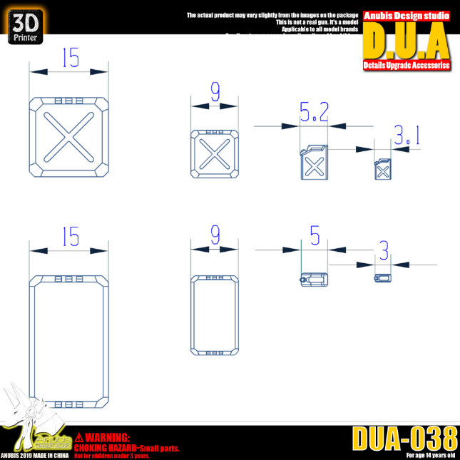 Anubis DUA038 3D Print Addon Detail Parts For MG HG RG Gundam