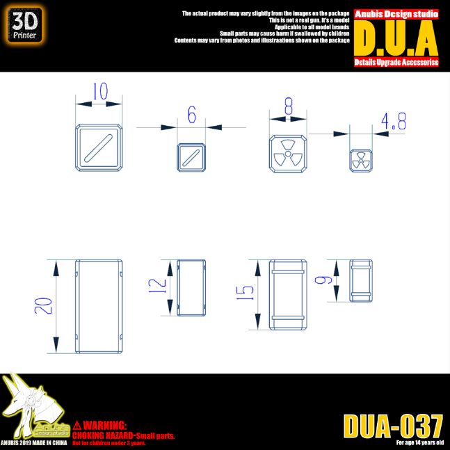 Anubis DUA037 3D Print Addon Detail Parts For MG HG RG Gundam