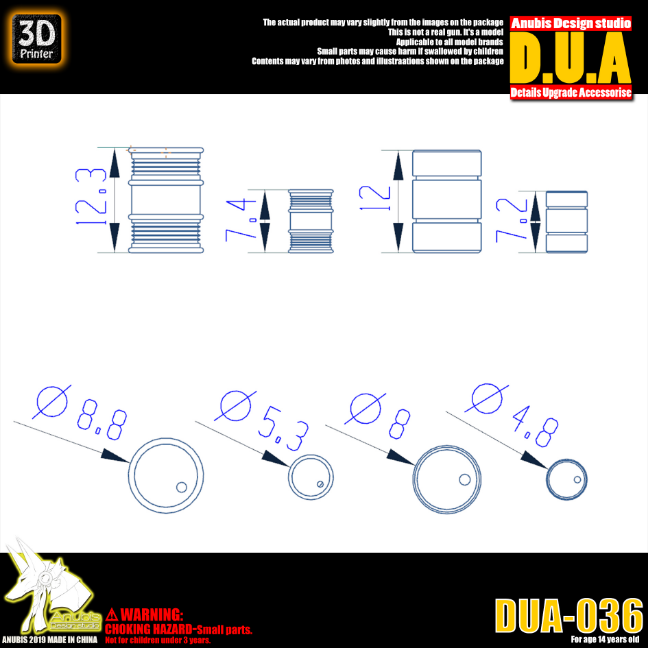 Anubis DUA036 3D Print Addon Detail Parts For MG HG RG Gundam