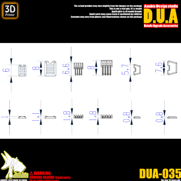 Anubis DUA035 3D Print Addon Detail Parts For MG HG RG Gundam