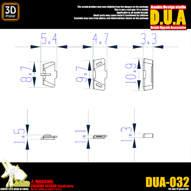 Anubis DUA032 3D Print Addon Detail Parts For MG HG RG Gundam