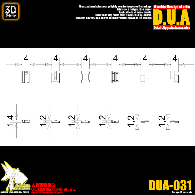 Anubis DUA031 3D Print Addon Detail Parts For MG HG RG Gundam