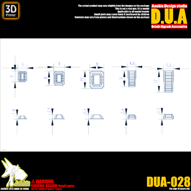 Anubis DUA028 3D Print Addon Detail Parts For MG HG RG Gundam