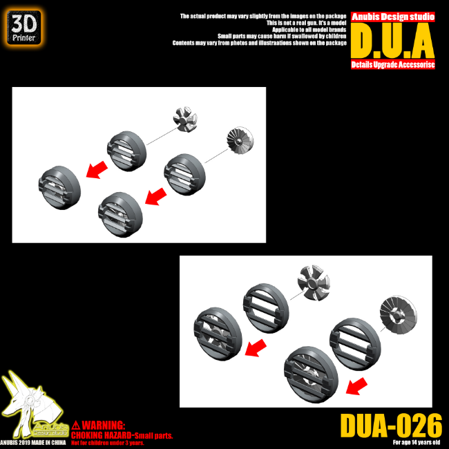 Anubis DUA026 3D Print Addon Detail Parts For MG HG RG Gundam