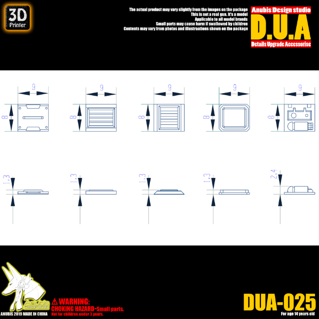 Anubis DUA025 3D Print Addon Detail Parts For MG HG RG Gundam