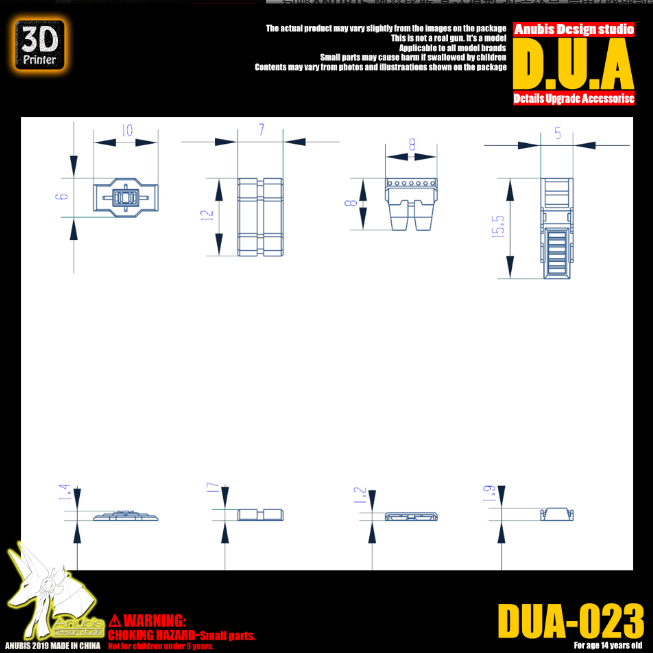 Anubis DUA023 3D Print Addon Detail Parts For MG HG RG Gundam