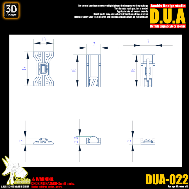 Anubis DUA022 3D Print Addon Detail Parts For MG HG RG Gundam