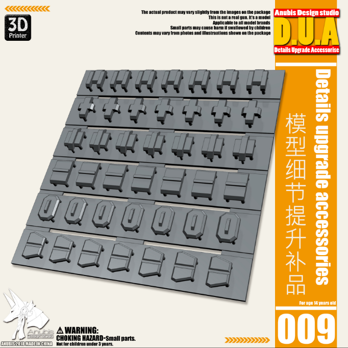 Anubis DUA001-050 (DUA series) 3D Print Addon Detail Parts For MG HG RG Gundam