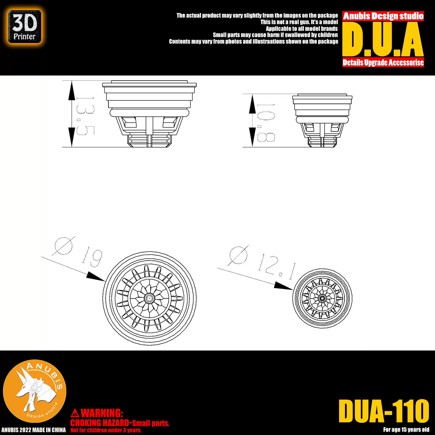 Anubis DUA110 3D Print Addon Detail Parts For MG HG RG Gundam