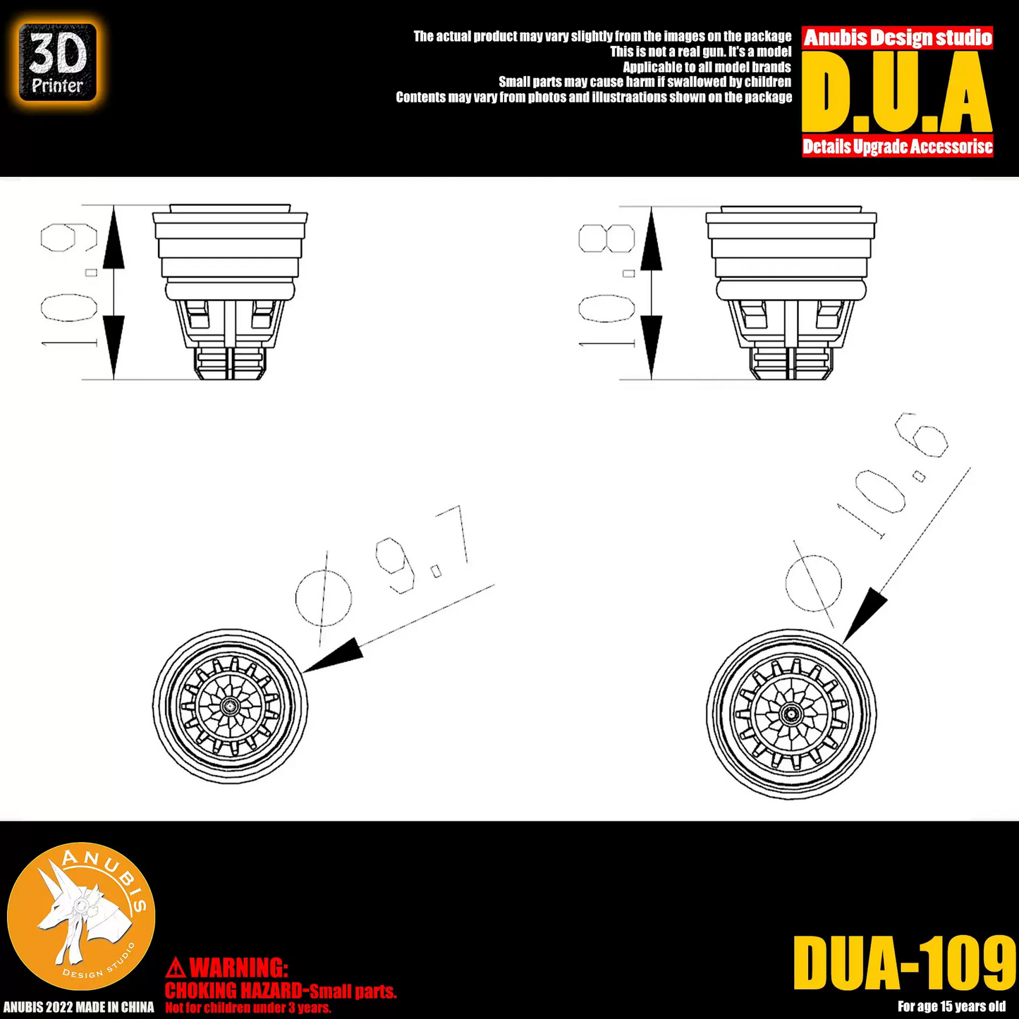 Anubis DUA109 3D Print Addon Detail Parts For MG HG RG Gundam