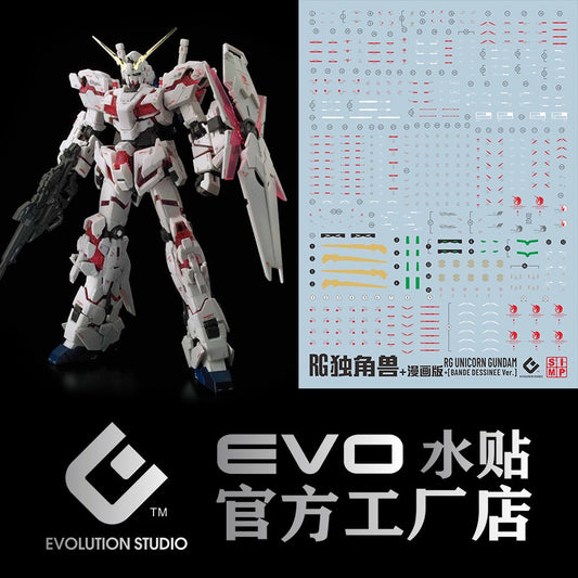 EVO Water Slide Decals For RG Unicorn Gundam Bande Dessinee Ver.