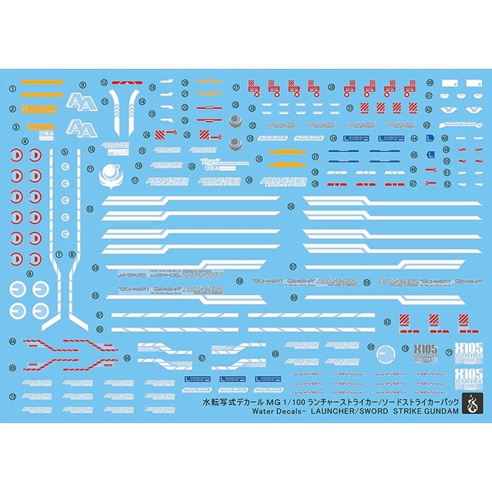 YAN Water Slide Decal For MG Launcher Sword Strike Gundam