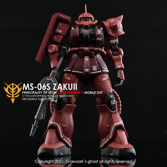 YAN Water Slide Decal For GHOST HG GTO Red Zaku Ms-05 ZAKU 1 MS-06S ZAKU 2