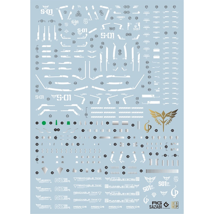 EVO DALIN DL GN10 Water slide Decal For 1/100 TV Cherudim Gundam Decals For RG 1/144 SAZABI