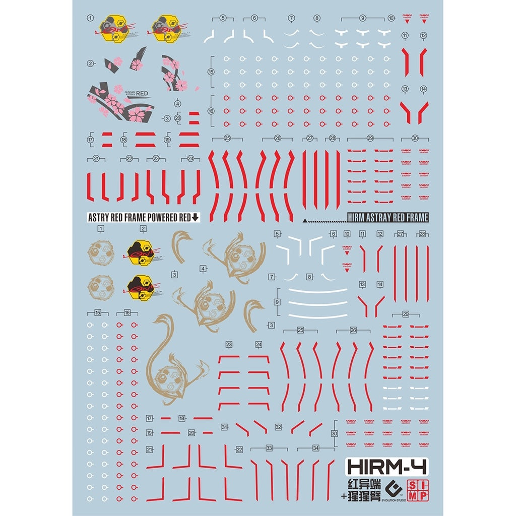 EVO DALIN DL GN10 Water slide Decal For 1/100 TV Cherudim Gundam Decals For HIRM-4 HIRM Astray Red Frame Powered Red