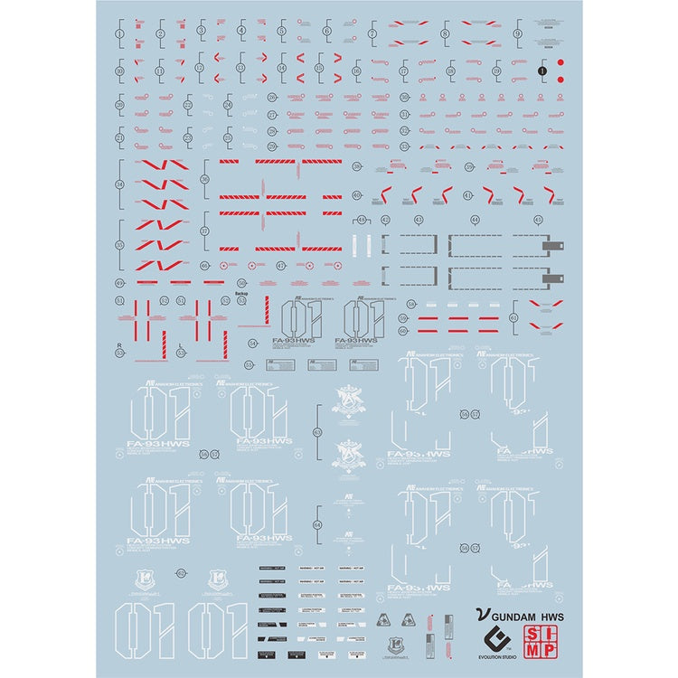 EVO DALIN DL GN10 Water slide Decal For 1/100 TV Cherudim Gundam Decals For RG 1/144 RX-93 NU V