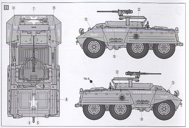 Tamiya tank model 148 American M20 wheeled armored car 32556