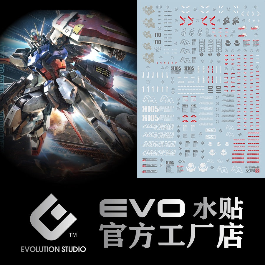 EVO DALIN DL GN10 Water slide Decal For 1/100 TV Cherudim Gundam Decals For MG 1/100 Aile Strike Ver.RM Gundam