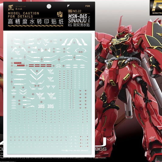 Artisan's Club Slide Decals For RG 1/144 Sinanju Msn-06s