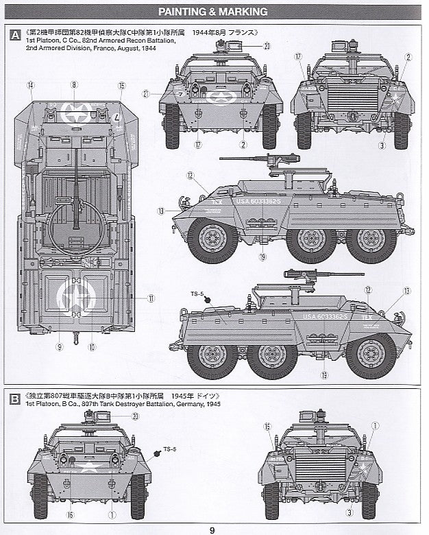 Tamiya tank model 148 American M20 wheeled armored car 32556