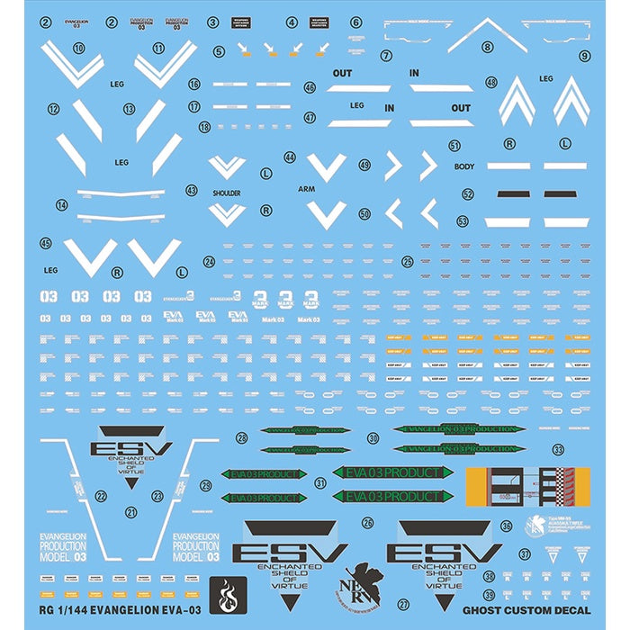 YAN Water Slide Decal For GHOST RG EVA MK 3