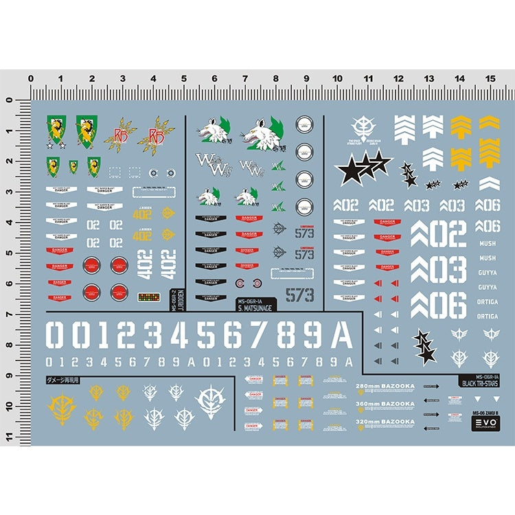 EVO DALIN DL GN10 Water slide Decal For 1/100 TV Cherudim Gundam Decals For MG 1/100 Zaku TRI-STARS